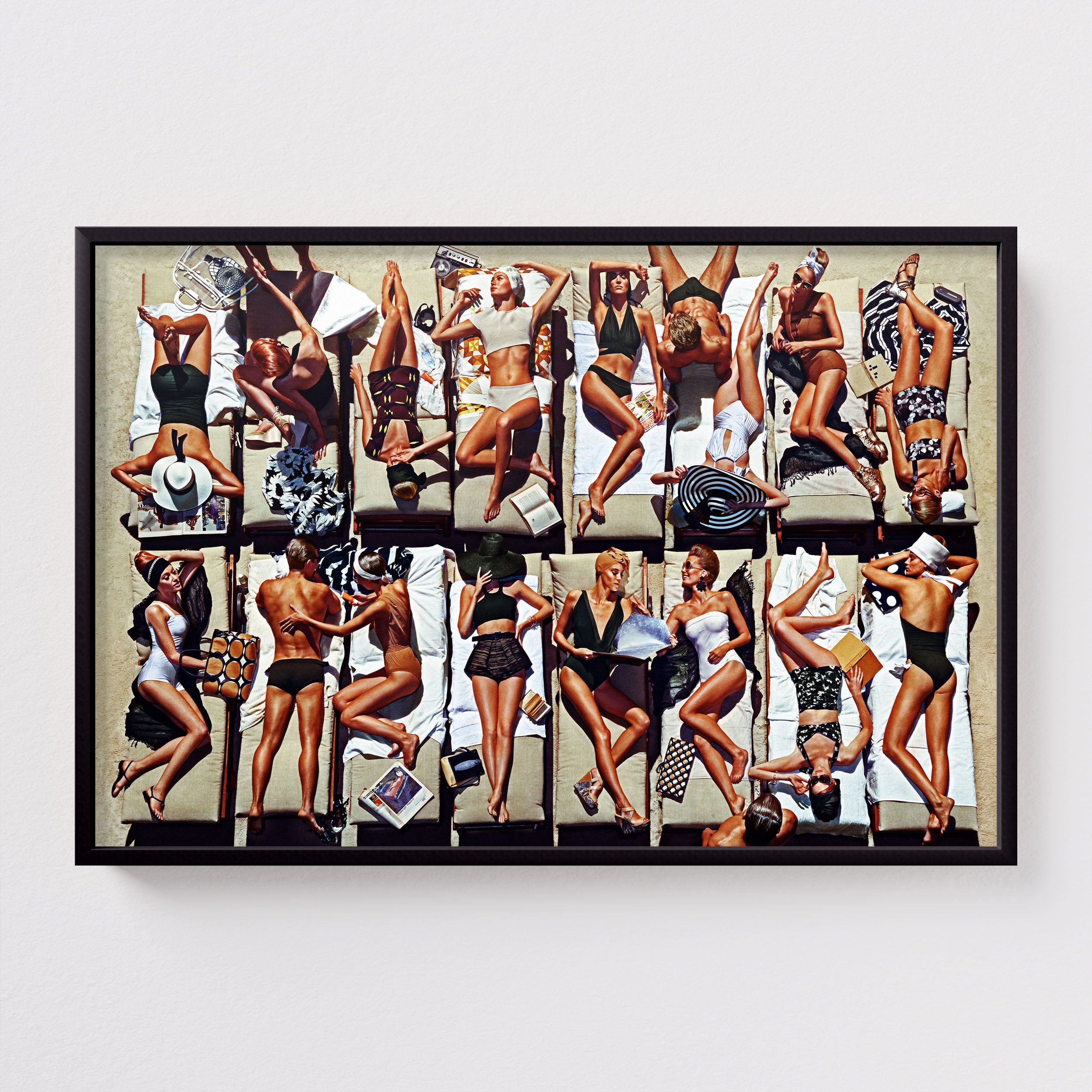 Fine Art print Flamingo Kids 1 by Sebastian Mader in black frame