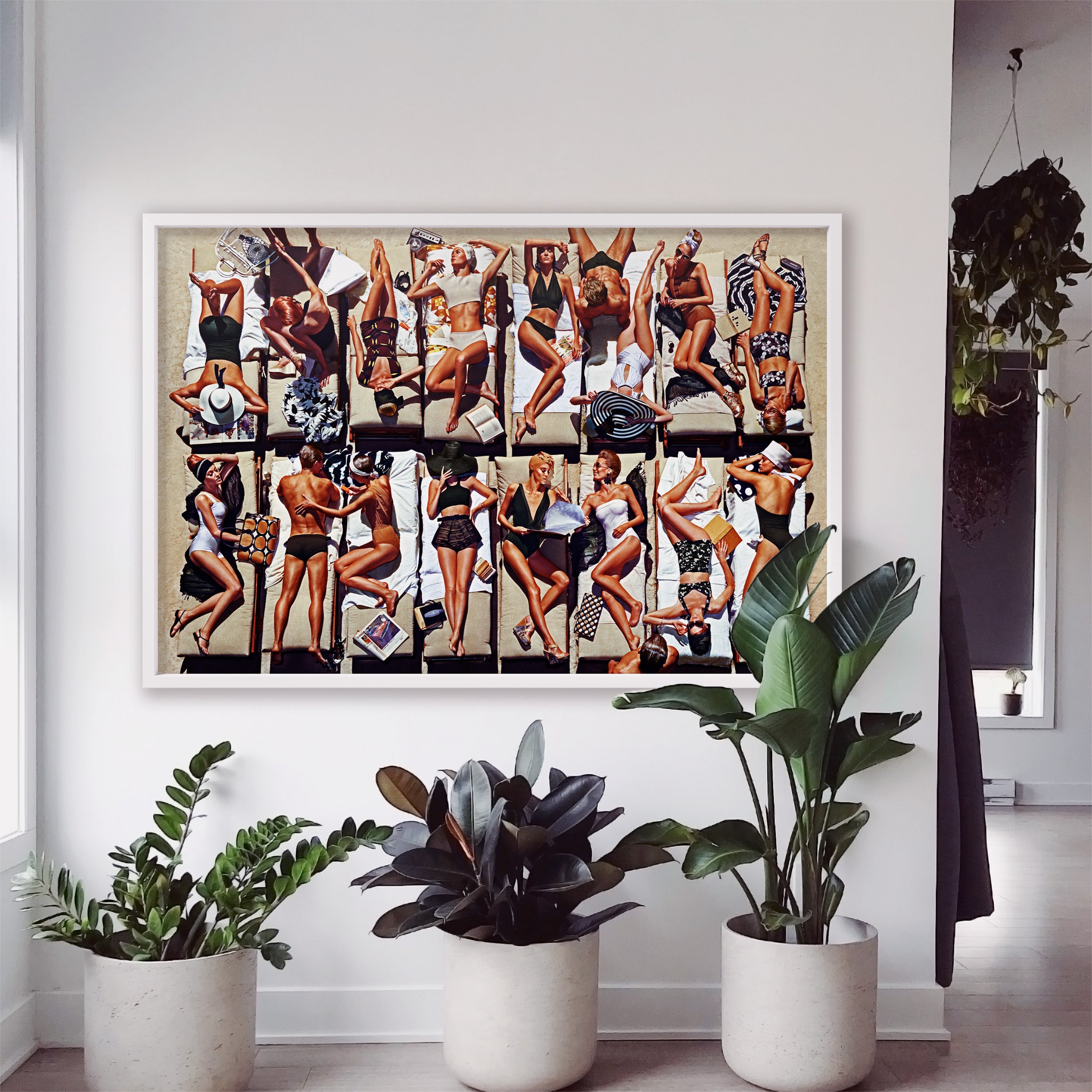 Fine Art print Flamingo Kids 1 by Sebastian Mader on white wall in loft